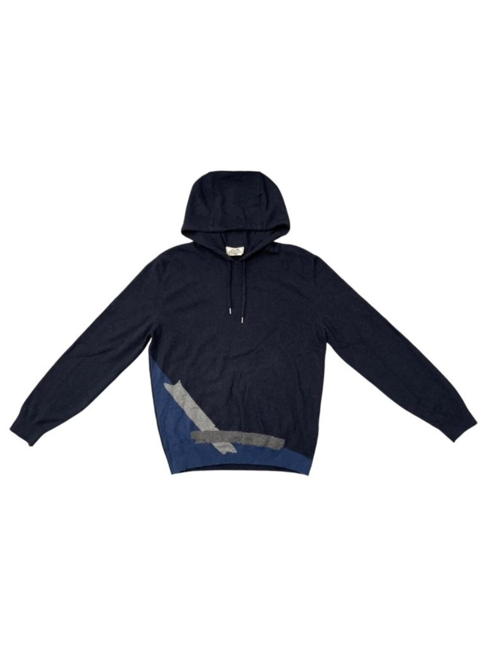 Hermes Sweater Hoodie Knit Cashmere Navy L